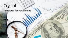  Presentation with business growth dollar - PPT layouts featuring collage of various business elements background and a sky blue colored foreground