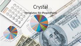  Presentation with business growth dollar - Cool new PPT theme with collage of various business elements backdrop and a sky blue colored foreground