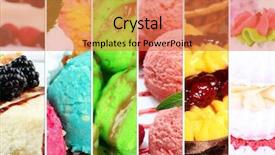  Presentation with group dairy fruit desserts - Theme featuring collage of various desserts background and a red colored foreground