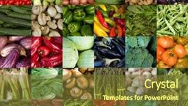  Presentation with lettuce - PPT theme consisting of collage of vegetables like asparagus background and a tawny brown colored foreground