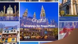  Presentation with vienna - Presentation theme having collage-of-vienna-austria-travel background and a cobalt blue colored foreground