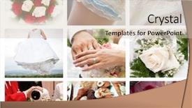  Presentation with photo collage - Beautiful PPT theme featuring collage of wedding photos backdrop and a soft green colored foreground
