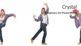  Presentation with latino - Colorful slides enhanced with collage of woman dancing isolated backdrop and a  colored foreground