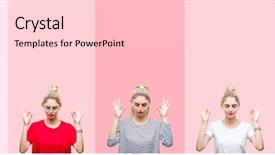  Presentation with yoga and meditation - Beautiful theme featuring collage of young beautiful blonde backdrop and a  colored foreground