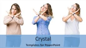  Presentation with collage - Cool new PPT layouts with collage of young beautiful blonde backdrop and a light blue colored foreground