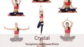  Presentation with exercise kids kid doing fitness - Slides featuring collage of young beautiful fitness background and a lemonade colored foreground