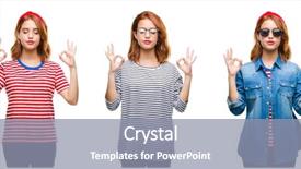  Presentation with collage - Presentation theme featuring collage of young beautiful redhead background and a  colored foreground