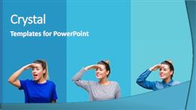  Presentation with far away - Cool new PPT layouts with collage of young beautiful woman backdrop and a teal colored foreground