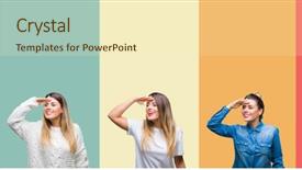  Presentation with beautiful midnight sun over - PPT theme enhanced with collage of young beautiful woman background and a  colored foreground