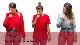  Presentation with collage - Beautiful PPT theme featuring collage of young beautiful woman backdrop and a crimson colored foreground