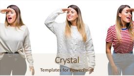  Presentation with far away - Colorful PPT layouts enhanced with collage of young beautiful woman backdrop and a  colored foreground