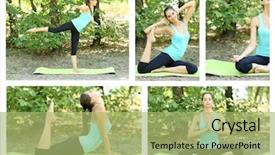  Presentation with collage - Cool new presentation with collage of young beautiful woman backdrop and a mint green colored foreground