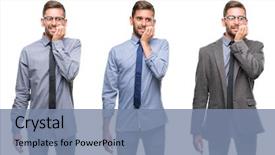  Presentation with collage - PPT theme enhanced with collage of young business hispanic background and a seafoam green colored foreground