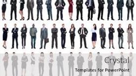  Presentation with young business people - Beautiful slides featuring collage-of-young-business-people backdrop and a light gray colored foreground