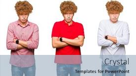  Presentation with bussines - Amazing presentation design having collage-of-young-bussines-man backdrop and a light blue colored foreground