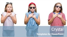  Presentation with kid chef - Slide set featuring collage of young little girl background and a  colored foreground