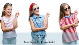  Presentation with collage of retro camera - Audience pleasing presentation consisting of collage of young little girl backdrop and a  colored foreground