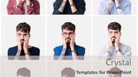  Presentation with collage - Presentation design with collage-of-young-man-over background and a  colored foreground