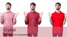  Presentation with elegant man in glasses optics - Beautiful theme featuring collage of young man wearing backdrop and a coral colored foreground