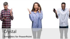  Presentation with people talking - PPT layouts having collage of young people talking background and a  colored foreground