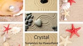 Presentation with garden sand - PPT theme enhanced with collage of zen garden background and a lemonade colored foreground
