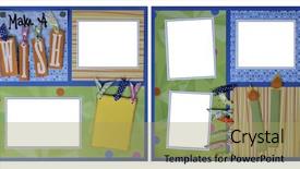  Presentation with scrapbook - Cool new slide set with collage pictures - birthday theme square frame scrapbook backdrop and a yellow colored foreground