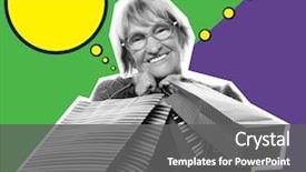  Presentation with pop art - Colorful presentation enhanced with collage in pop art style backdrop and a gray colored foreground