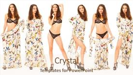  Presentation with women body - Beautiful presentation theme featuring collage portrait in full growth backdrop and a lemonade colored foreground