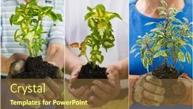  Presentation with collage of diversity people - Cool new presentation design with collage-portrait-of-people-holding backdrop and a tawny brown colored foreground