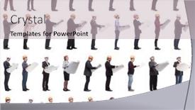  Presentation with architect - Slide deck having collage-profile-of-architect background and a  colored foreground