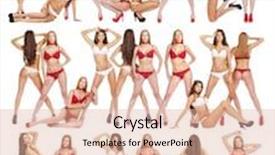  Presentation with sexy - Slide deck with collage sexy models front and rear two young beautiful women in lingerie isolated on white background background and a lemonade colored foreground