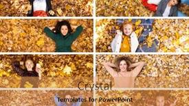  Presentation with autumn leaves - Cool new PPT layouts with collage-top-view-portrait backdrop and a gold colored foreground