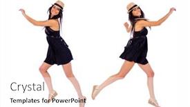  Presentation with two black women - Slide set featuring collage-two-happy-beautiful-brunette background and a white colored foreground