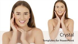  Presentation with women body - Audience pleasing presentation theme consisting of collage two models portrait of a bared beautiful women getting ready for the spa treatment isolated on a white background please see some of my other parts of a body images backdrop and a lemonade colored foreground