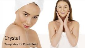  Presentation with women body - Presentation theme enhanced with collage two models portrait of a bared beautiful women getting ready for the spa treatment isolated on a white background please see some of my other parts of a body images background and a lemonade colored foreground