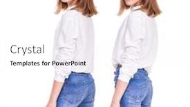  Presentation with jeans - Cool new presentation theme with collage-two-portrait backdrop and a sky blue colored foreground