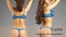  Presentation with dark blue gray - PPT layouts having collage two sexy fashion brunette background and a coral colored foreground