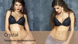  Presentation with two black women - Theme consisting of collage two sexy women fashion background and a coral colored foreground