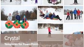  Presentation with skating - Slides featuring collage with 12 people skating background and a gray colored foreground