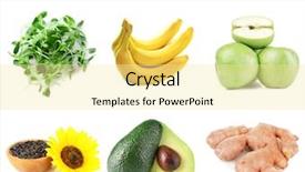  Presentation with food white - Presentation enhanced with collage with anti-asthma food background and a blonde colored foreground