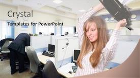  Presentation with collage - PPT layouts enhanced with collage-with-girl-in-irritation background and a light gray colored foreground