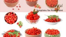  Presentation with goji - Audience pleasing slide deck consisting of collage-with-goji-berries backdrop and a coral colored foreground
