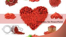  Presentation with goji - Cool new slide deck with collage with goji berries on white background backdrop and a red colored foreground