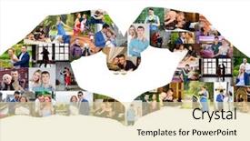  Presentation with photo collage for company behind the scen - Beautiful slides featuring collage with many beautiful couples backdrop and a lemonade colored foreground