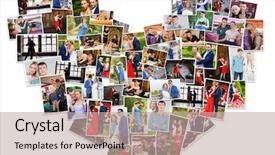  Presentation with group of happy couples - PPT layouts with collage with many happy beautiful background and a mint green colored foreground