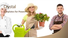  Presentation with businesses - Presentation theme with collage with owners of different background and a lemonade colored foreground