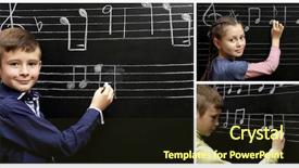  Presentation with music school - Beautiful presentation featuring collage with pupils having music backdrop and a tawny brown colored foreground