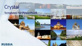  Presentation with god torn paper - Presentation design with hermitage palace bridge petergof kazan background and a sky blue colored foreground