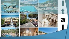  Presentation with local history italy - Presentation having collage with sunny italy views background and a light blue colored foreground