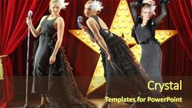  Presentation with three for one - PPT theme having collage with three beautiful woman background and a tawny brown colored foreground